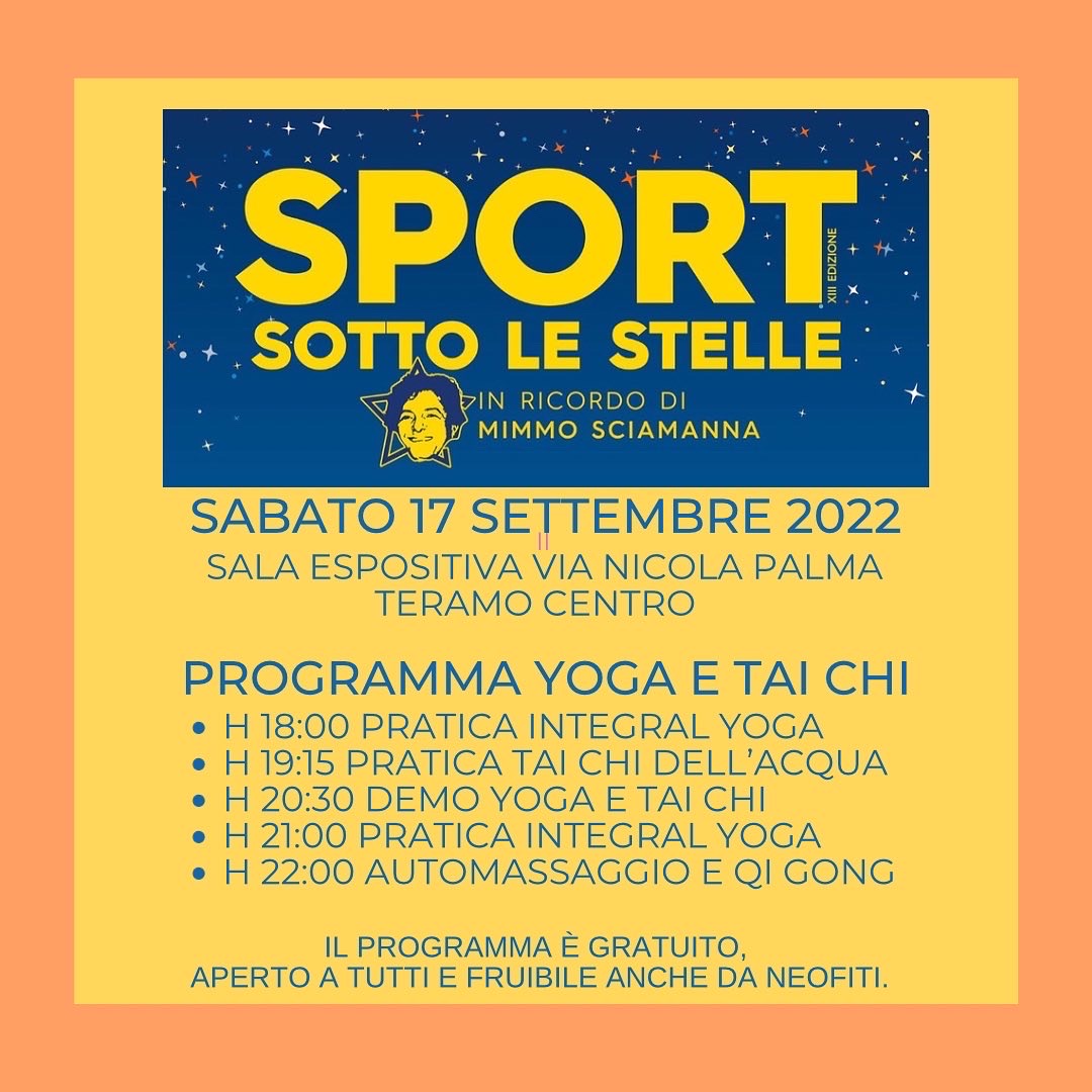 YOGA e TAI CHI  a SPORT SOTTO LE STELLE TERAMO 2022