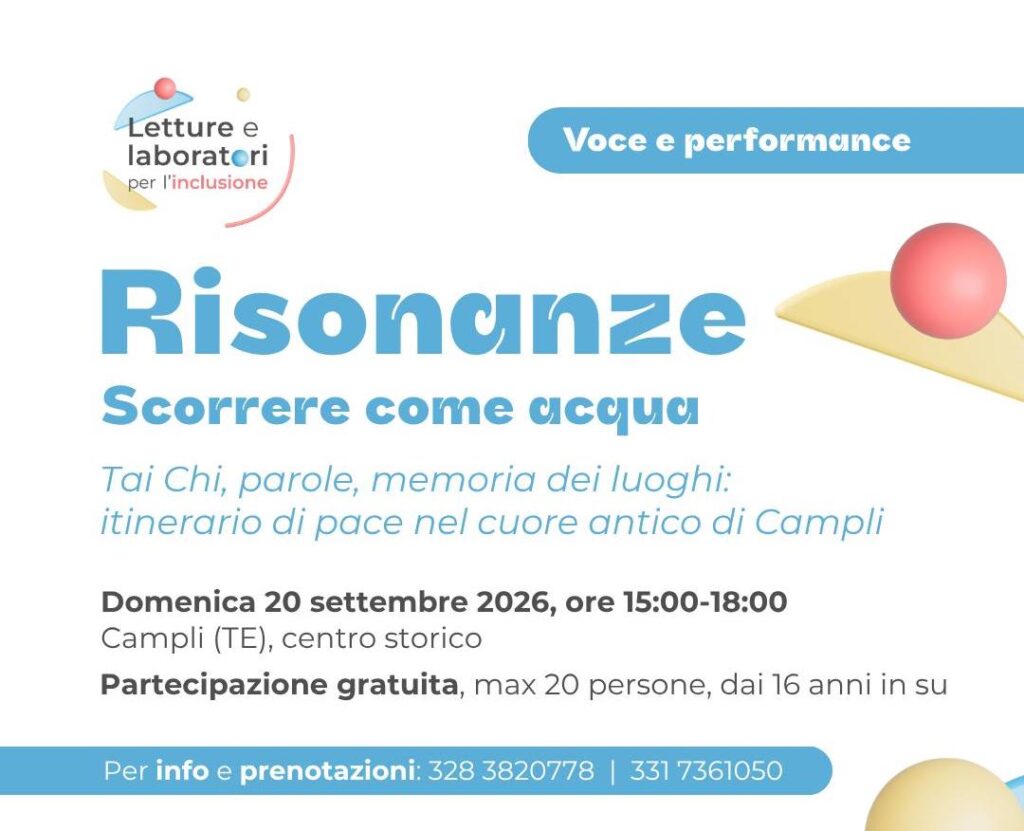 RISONANZE • Scorrere come acqua (per Patto per la Lettura Teramo)